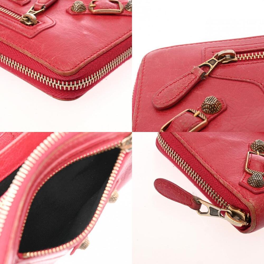 BALENCIAGA Pink Leather Zip Around Long Wallet - Picture 9 of 11